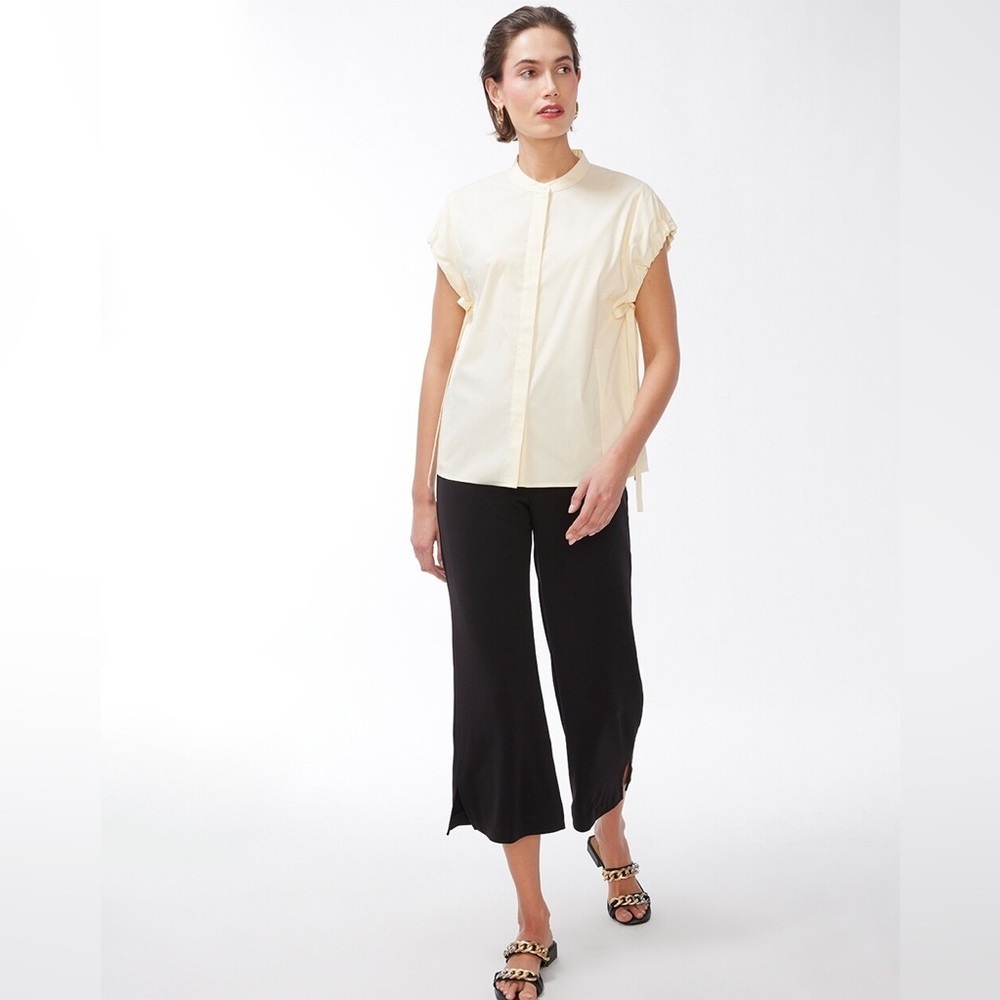 NEW Chico's Black Label Pretty Poplin Neutral Blouse-Size XS-Cream